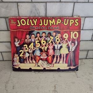 Vtg. 50s The Jolly Jump-Ups Number Book Pop Up Book